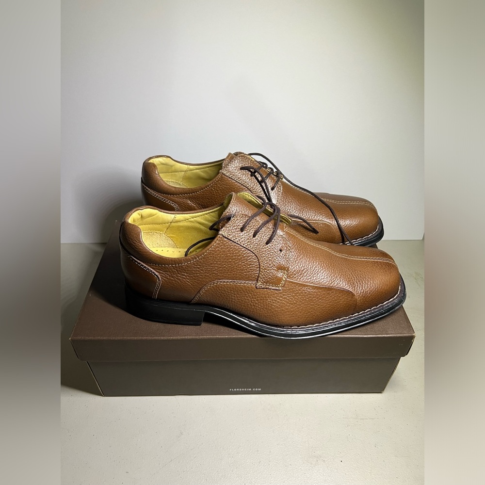 Studio Belvedere Men's 10.5EEE BayBridge Oxford Brown Dress Shoes Pebble Lace Up